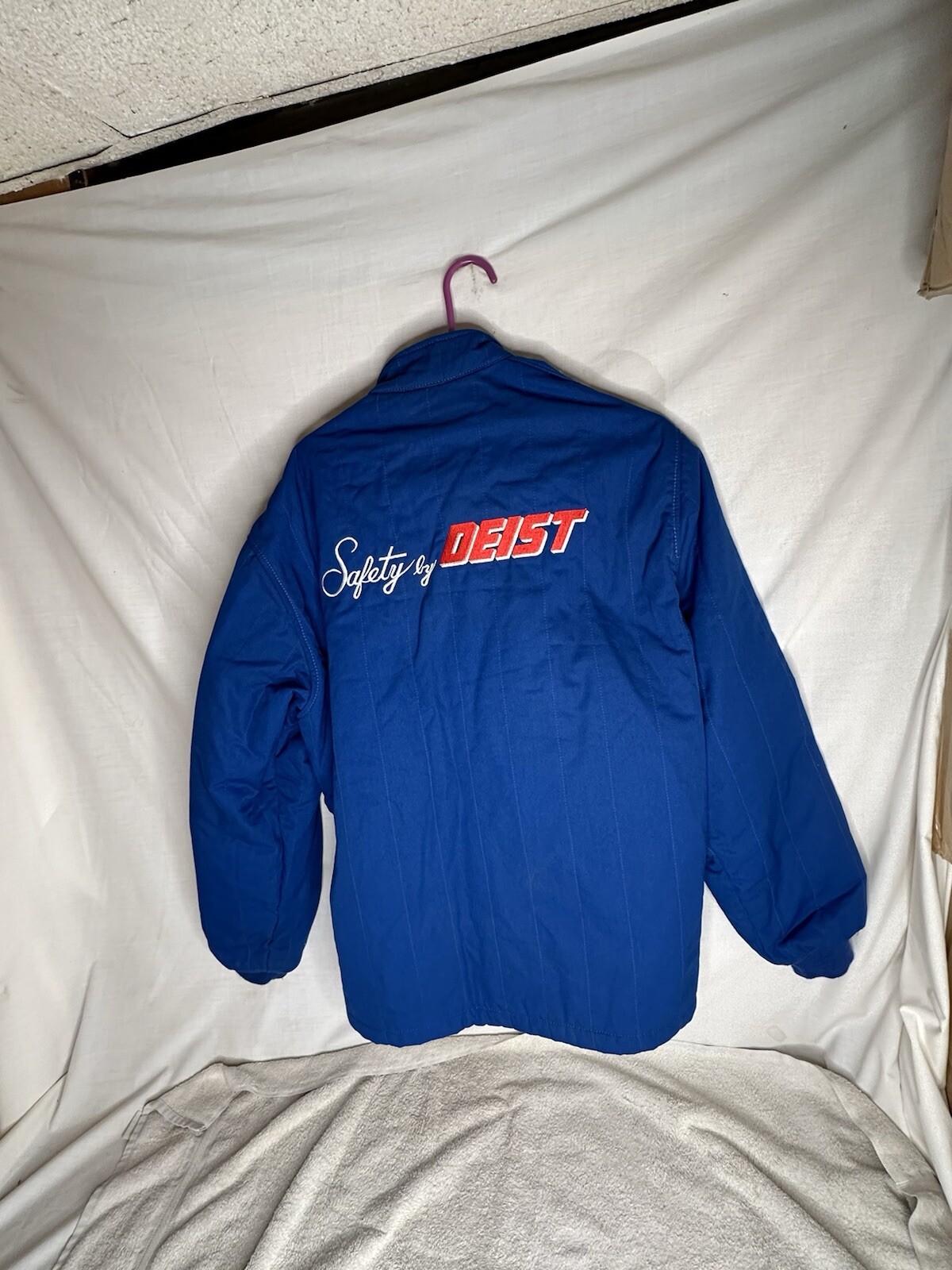 Vtg Deist Blue Racing XlJacket Double Sided Xl