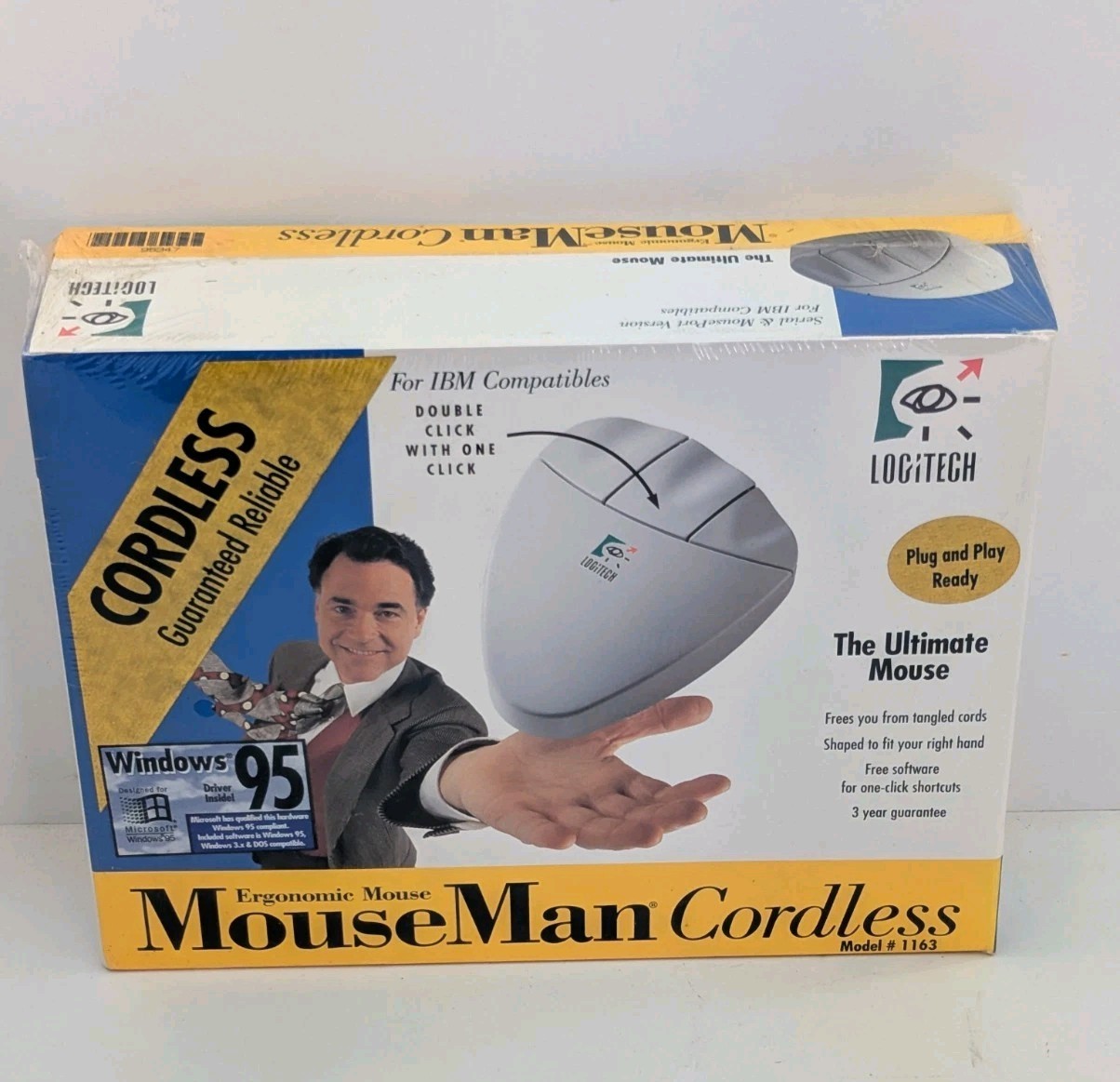 Sealed NOS Logitech Model 1163 MouseMan Cordless Computer Mouse Vintage