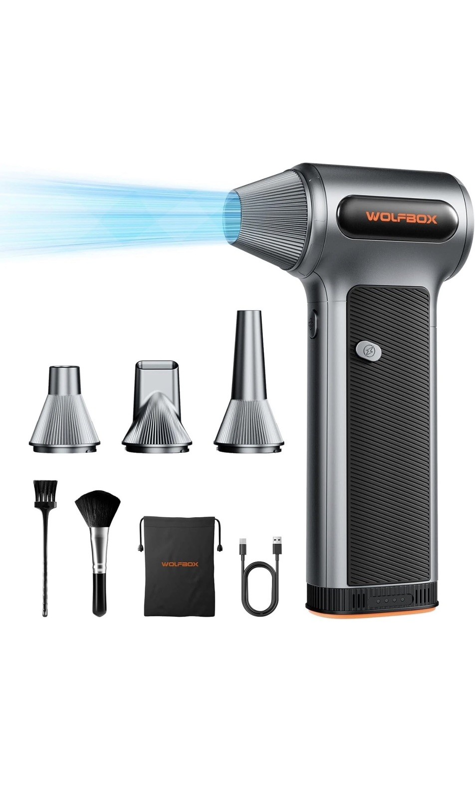 WOLFBOX Handheld MF200 Electric Air Duster with Removable Battery Mini Blower