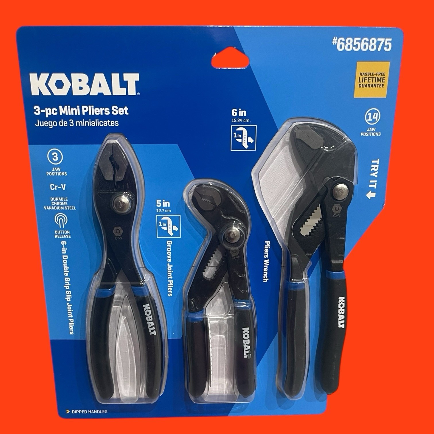 Kobalt Mini Pliers 3 Pc. Set Cobra & TwinGrip Style & Parallel Jaw Pliers (A1)