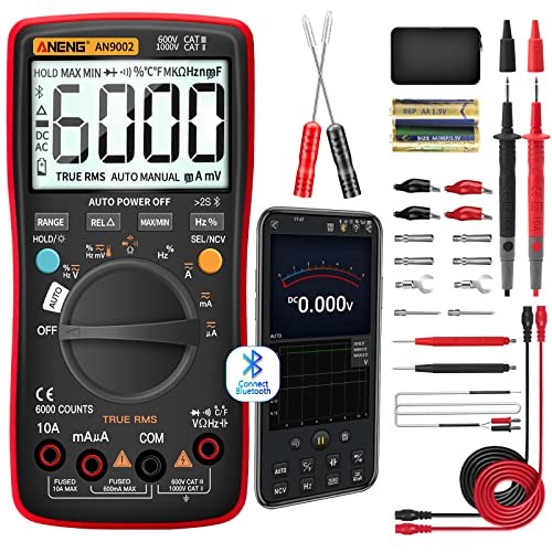 Bluetooth Multimeter Digital Tester Auto-ranging TRMS 6000 Counts Ohmmeter