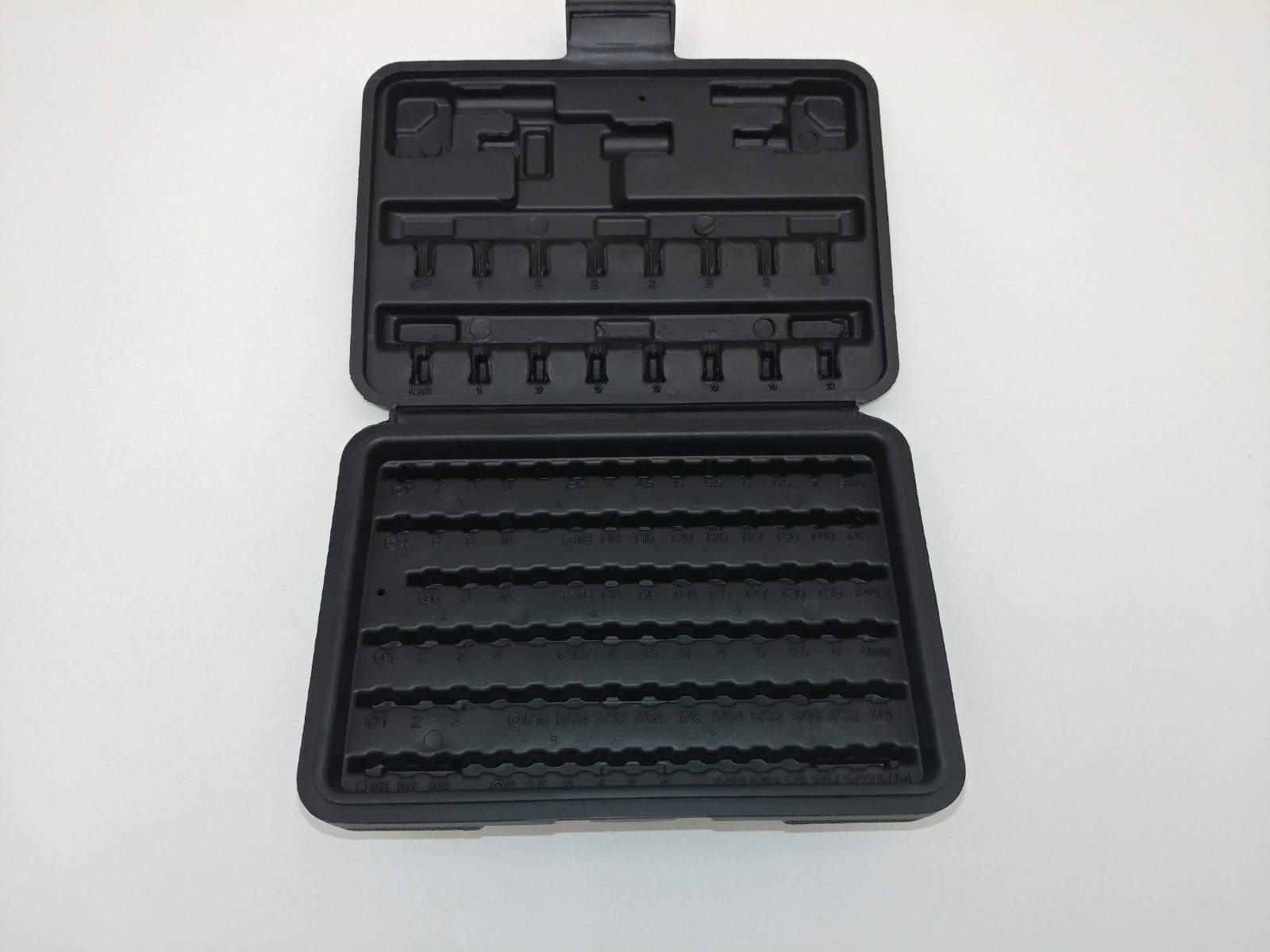 Black Box For 100 1/4" Bit Organizer Plastic Case Box Empty Screwdriver Bits