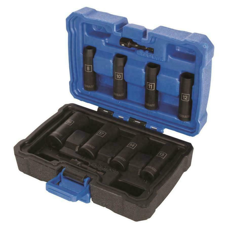 Kobalt New 3/8 Drive Metric 10 Piece Deep Well Impact Socket-Adapter Set 864581