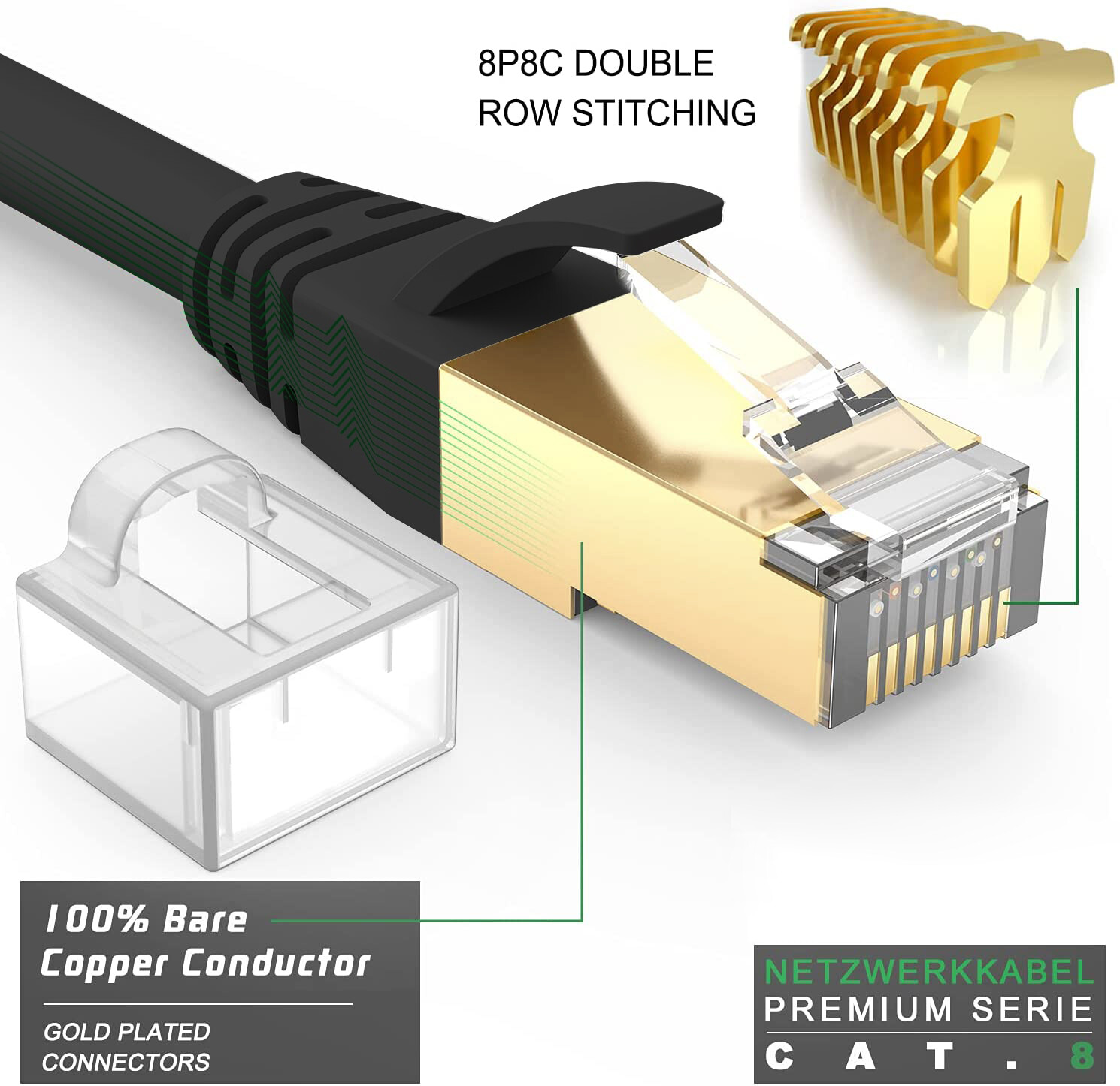 CAT8 Shielded STP Ethernet Gigabit LAN Network Cable for Switch/Router/Modem Lot
