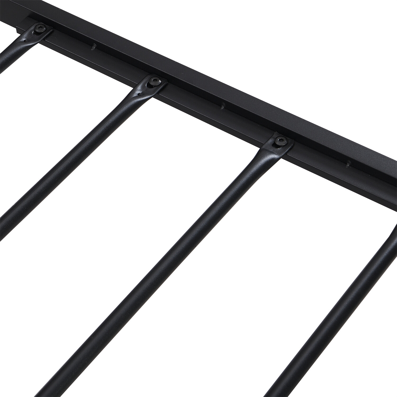 Full Size Bed Frame Metal Platform Bed Frame with Wood Headboard & USB Port