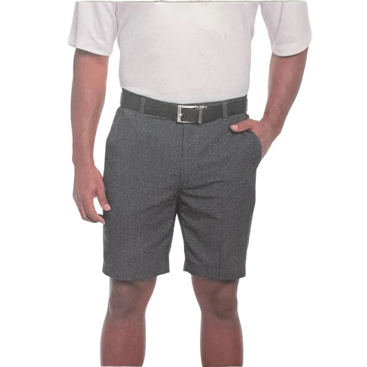 NWT Pebble Beach Mens Dry Luxe Flat Front Golf Shorts Black Sz 38
