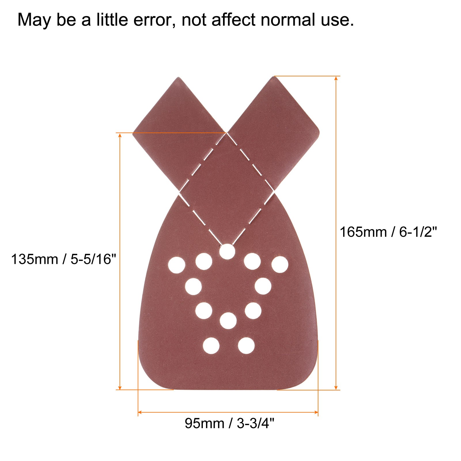 24pcs 1000 Grit 12 Hole Hook Loop Sandpaper Triangular Sanding Pad with Tip