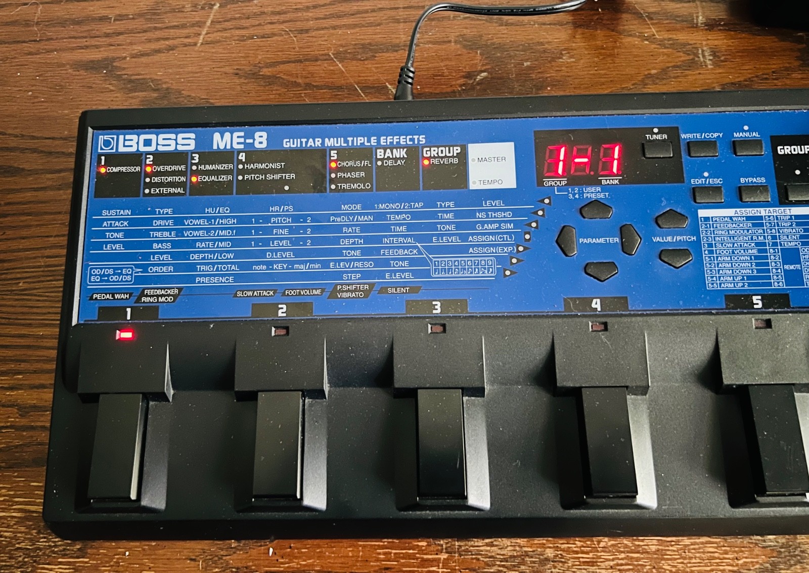 VTG Boss ME-8 Multi FX Guitar Processor 23 Effects, Tuner, w/Power Supply MINT