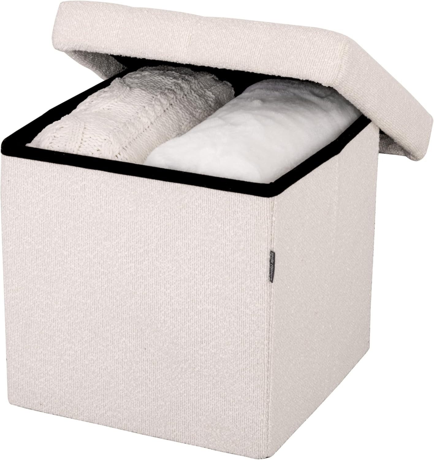 Chic Mid-Century Modern Ottoman with Cushioned Top & Spacious Storage - 15.7"