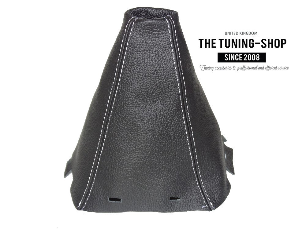 FOR NISSAN FRONTIER 06-12 SHIFT BOOT BLACK GENUINE LEATHER WHITE STITCHING