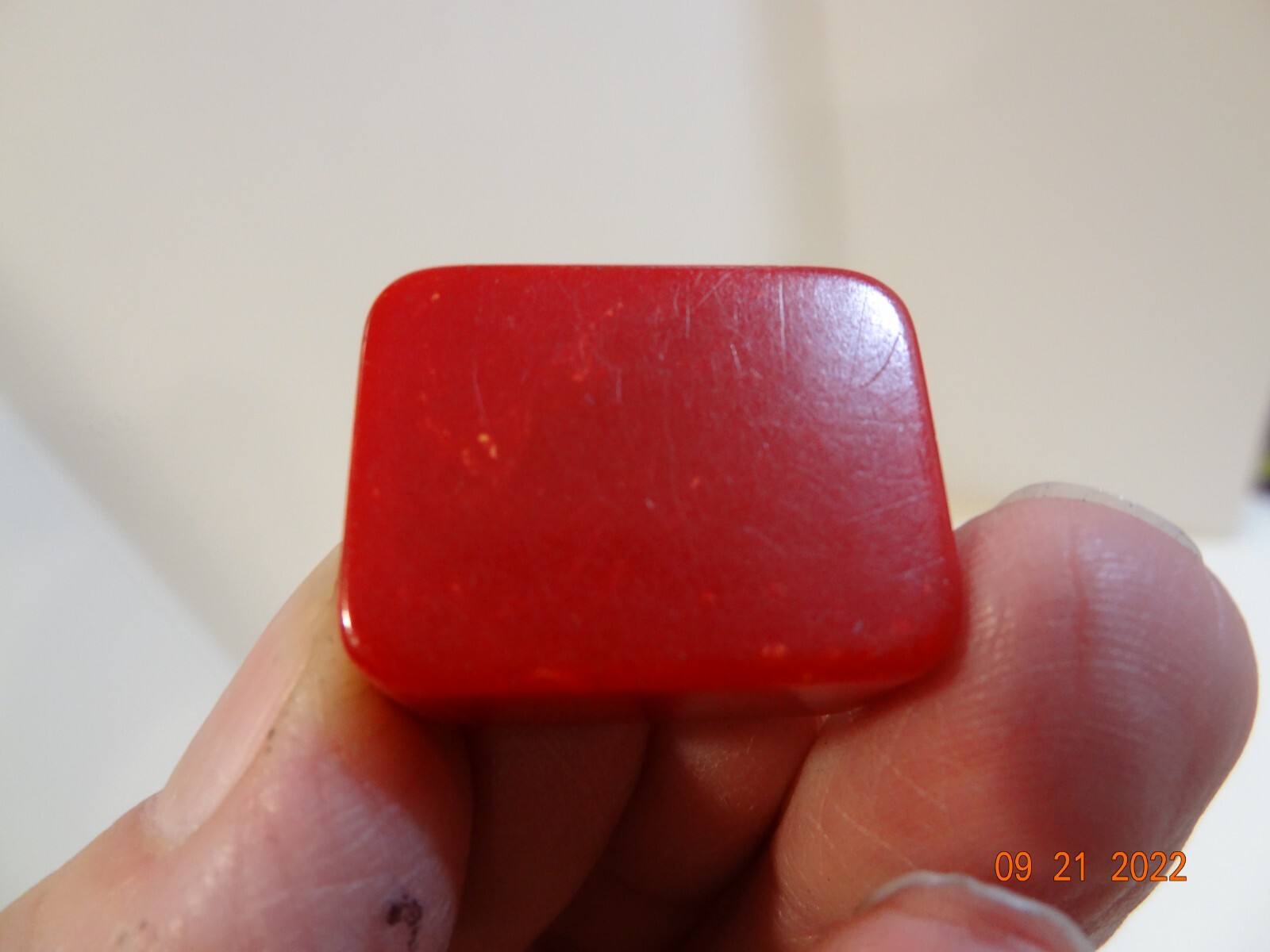 Vintage Red Bakelite Handheld Manuel Pocket Pencil Sharpener