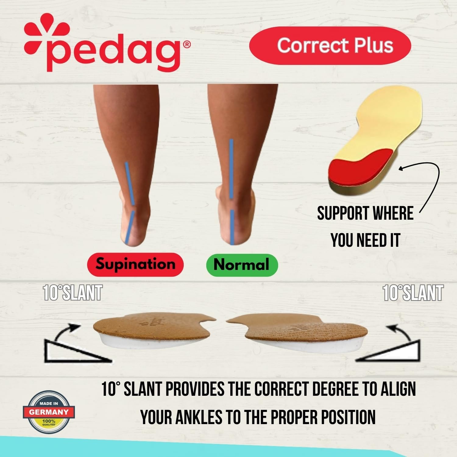 Correct Plus | German Handmade 3/4 Length Wedge for Oversupinators | Vegetabl...