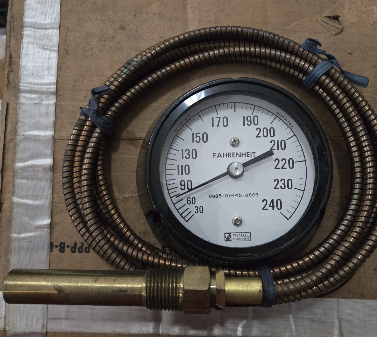 NOS. Weksler thermometer 30 To 240 Degrees. PN 6685-01-145-6808