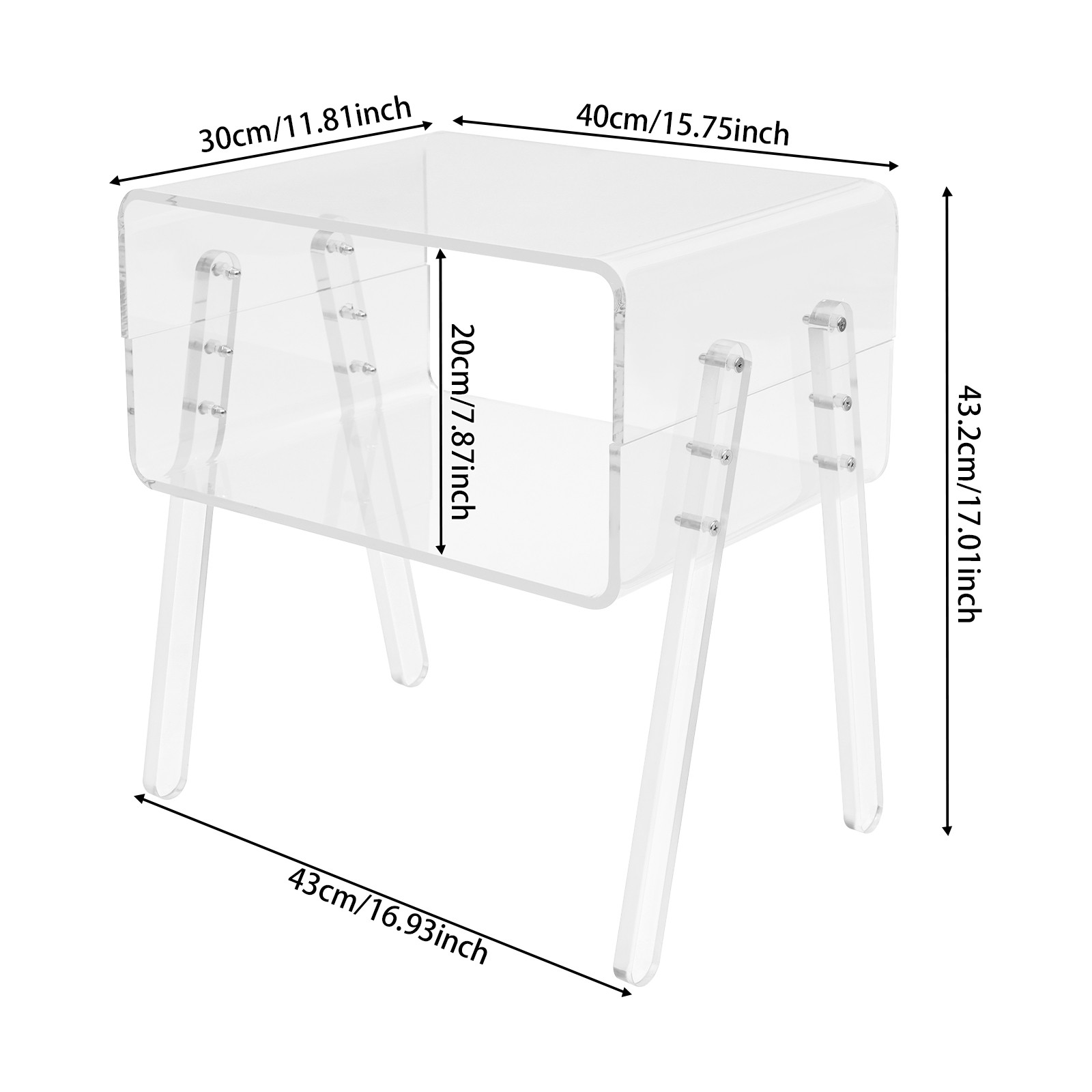 Acrylic Storage Rack Mobile Storage Cart Storage Rack for Kitchen Bathroom