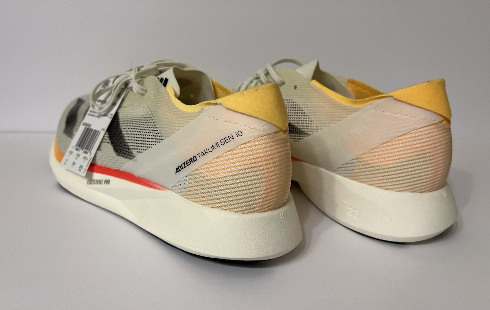 Adidas Adizero Takumi Sen 10 Running Shoes ‘Sun Fire’ Ivory Pack IG8202 Mens 11
