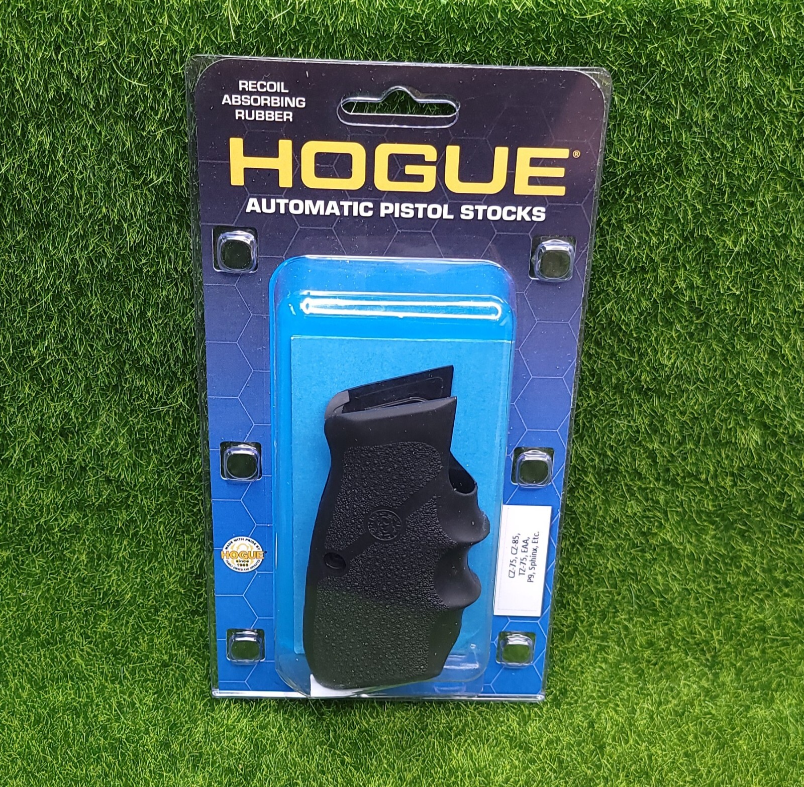Hogue CZ-75, TZ-75 P-9 Grip-Recoil Absorbing Rubber Pistol Grip, Black - 75000