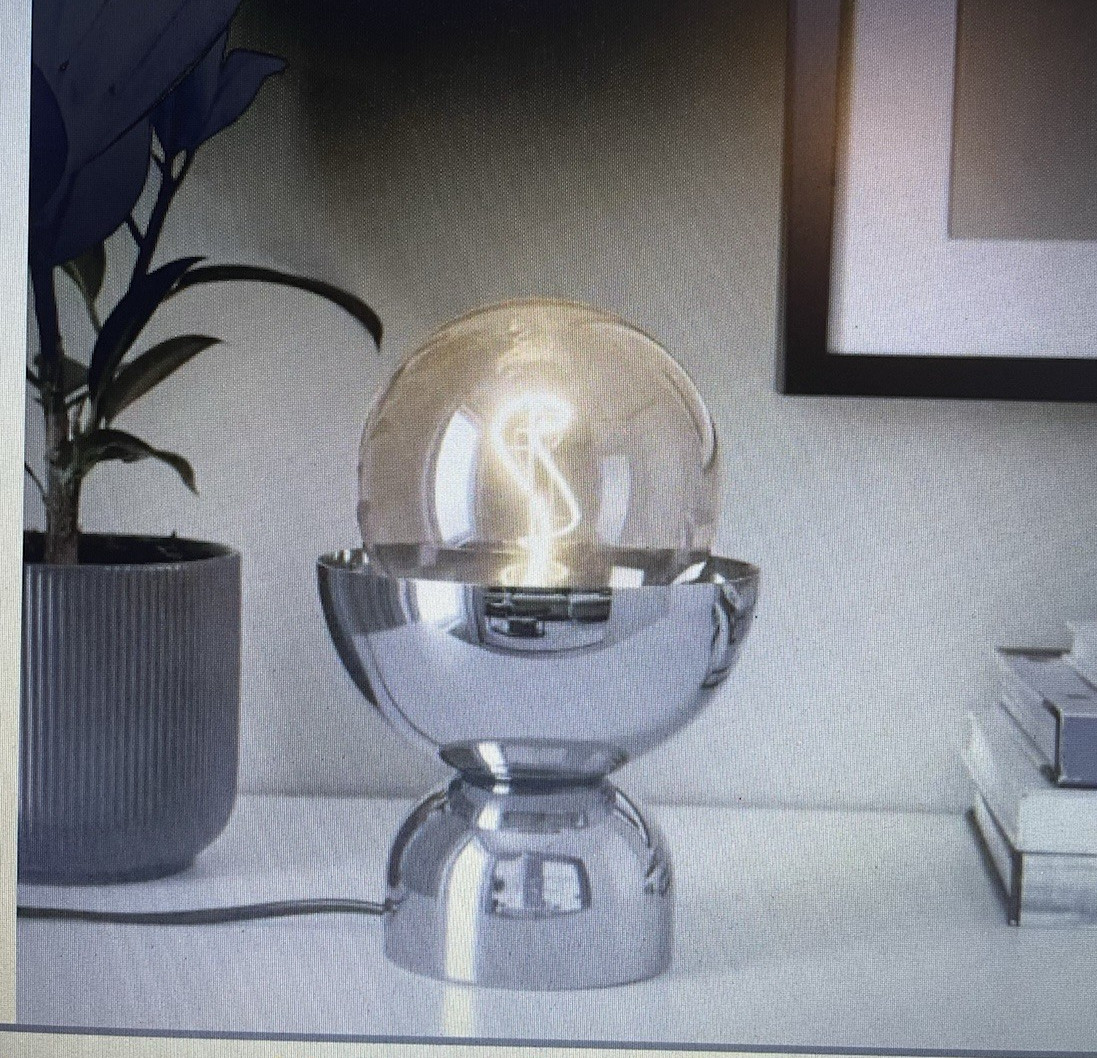Ikea Ackja Industrial Style Table Lamp Silver Nickle Plated Bulb Included NEW