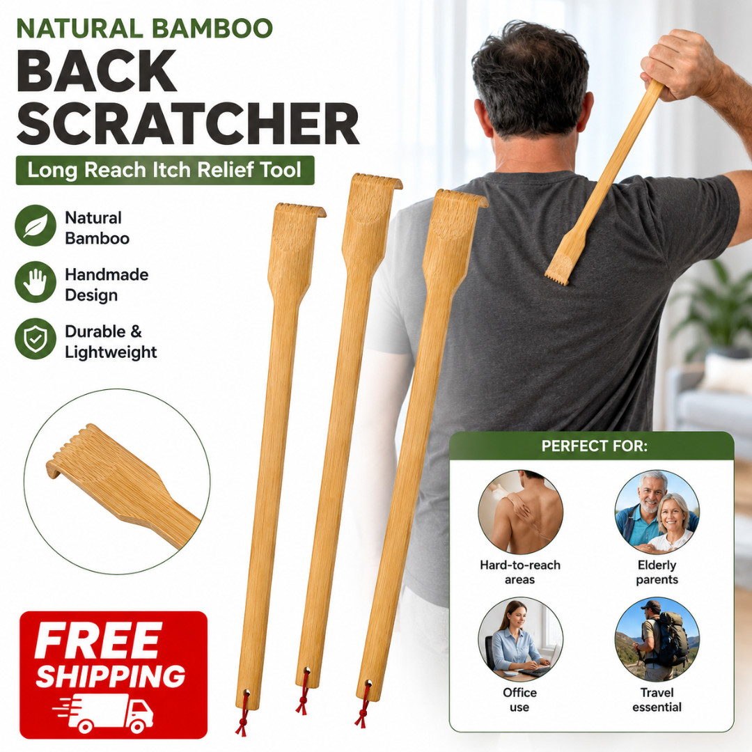 3Pack Natural Bamboo Back Scratcher Long Reach Pick Itch Relief Tool Portable US