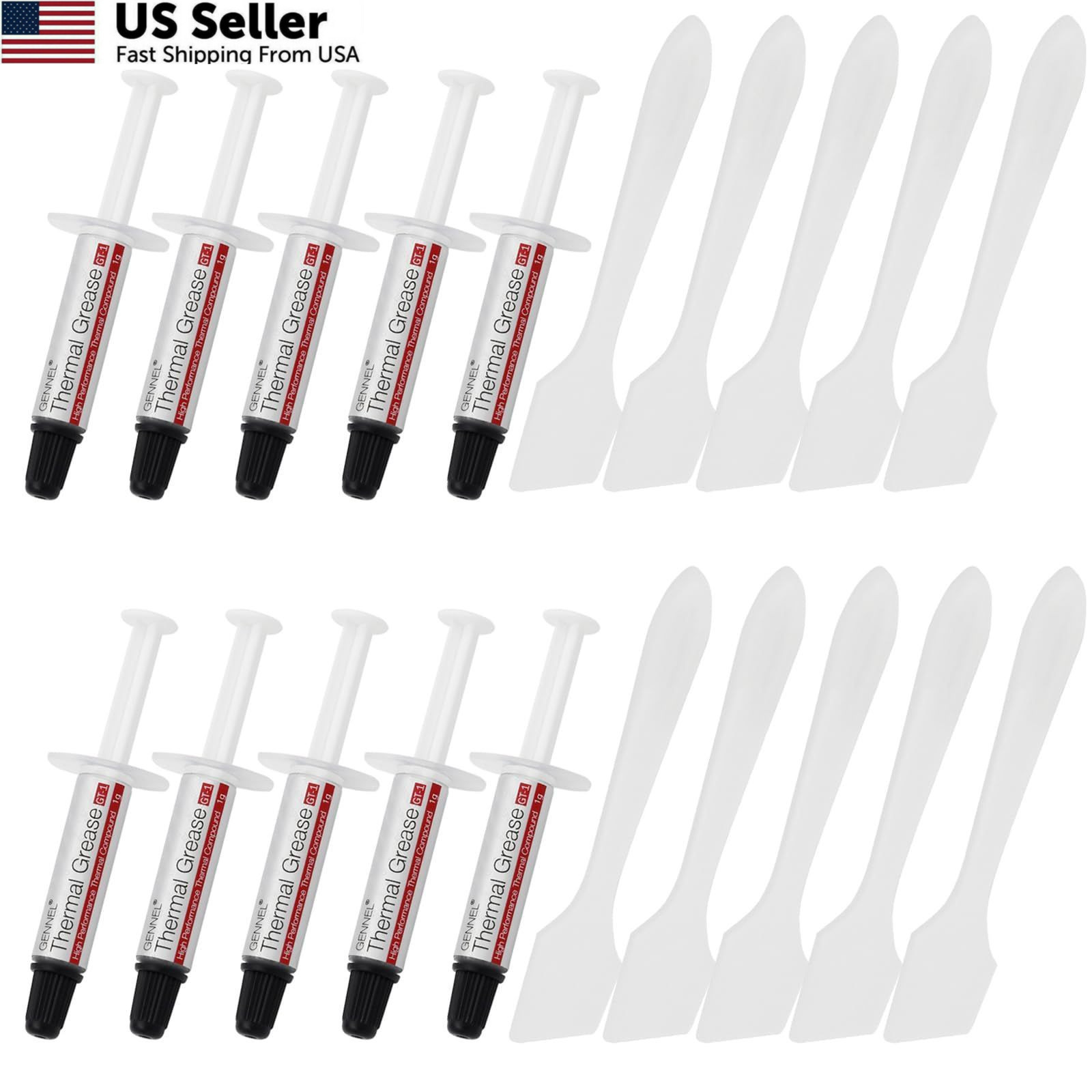 GENNEL 10-Pack GT-1 Silver CPU Thermal Paste (1g*10), High 10 Pack