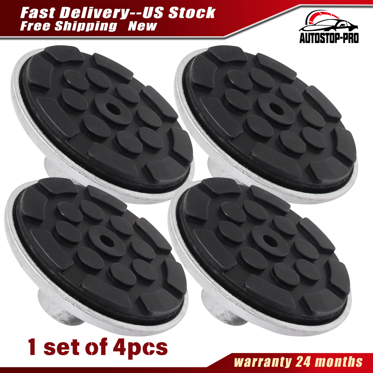 4Pcs For Atlas Automotive Equipment (1 1/2" Peg) Round Lift Pad With Rubber Pad