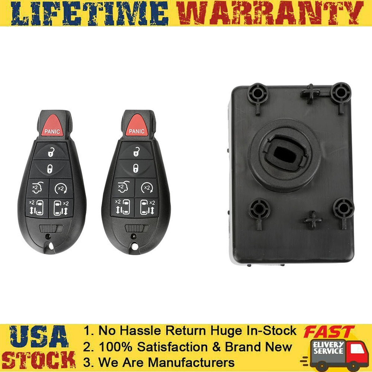for 2009-2015 Dodge Ram 1500 WIN Module Wireless Ignition Node w/ Keys USA T