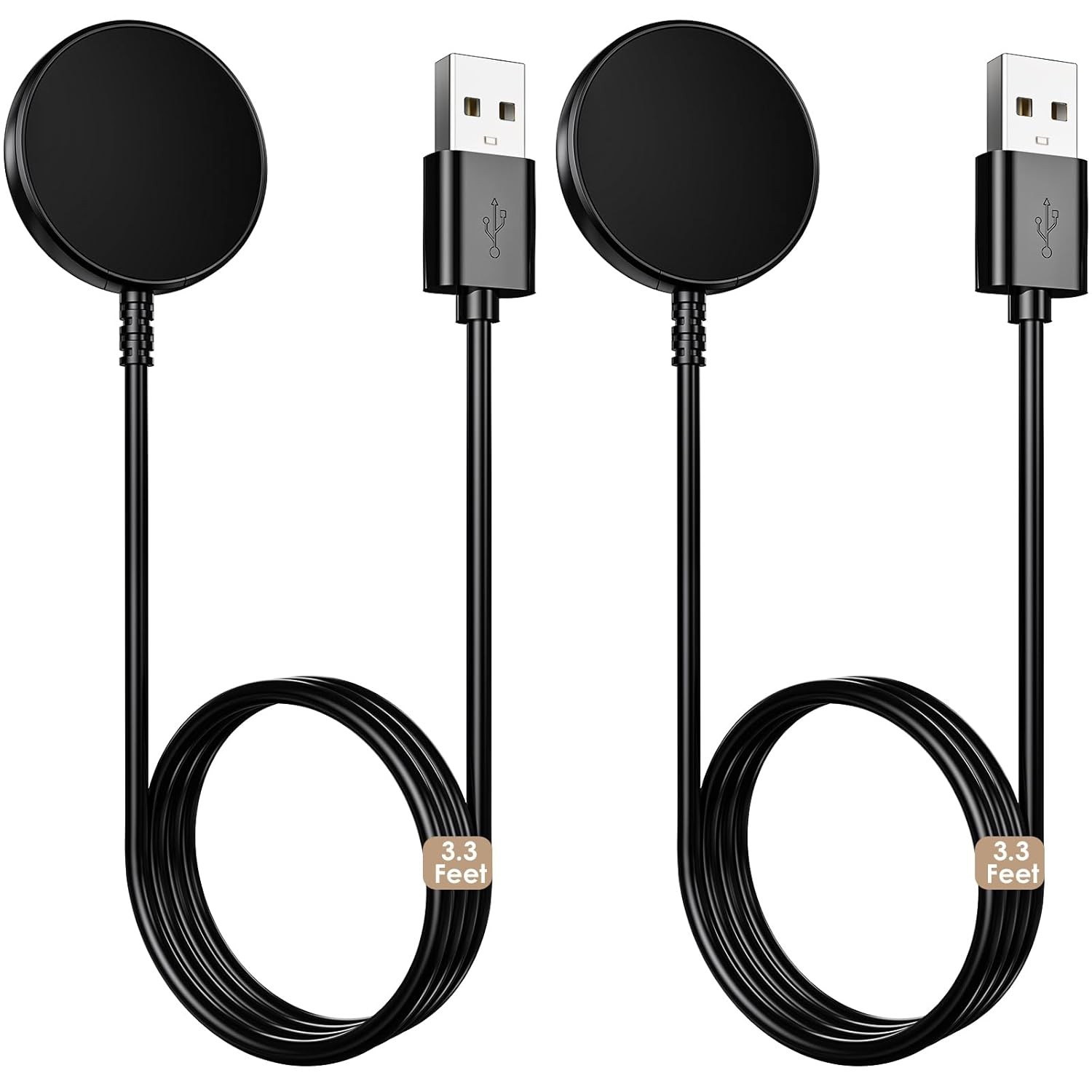 2 Pack Samsung Galaxy Watch Charger USB A Magnetic Fast Charging Dock 3.3FT