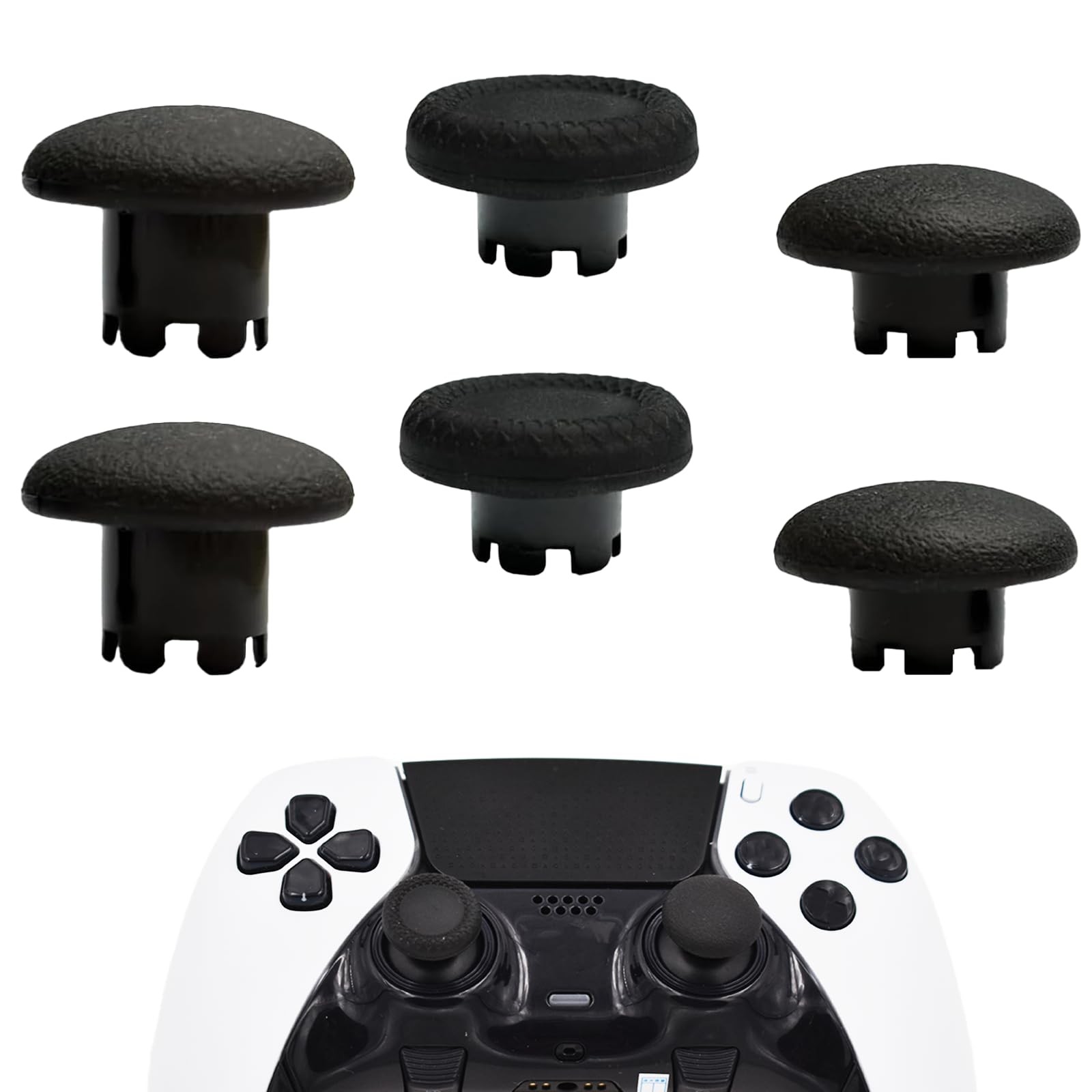 6-in-1 Black Swappable Analog Joysticks Kit for PS5 DualSense Edge Controller