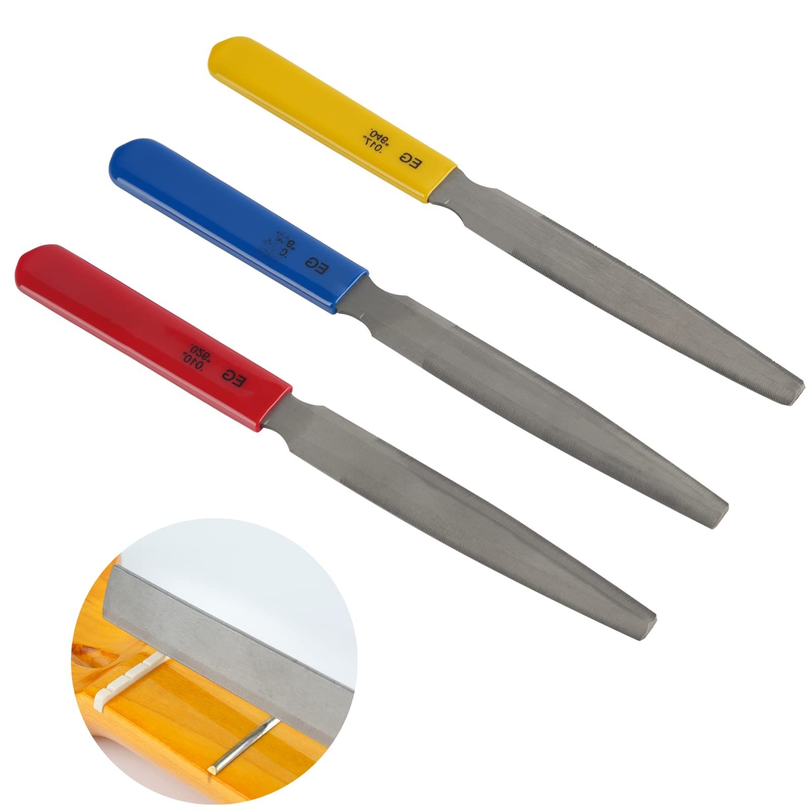 Guitar Nut File Set, Carbon Steel Guitar Fret File, Guitar Repairing and Inst...