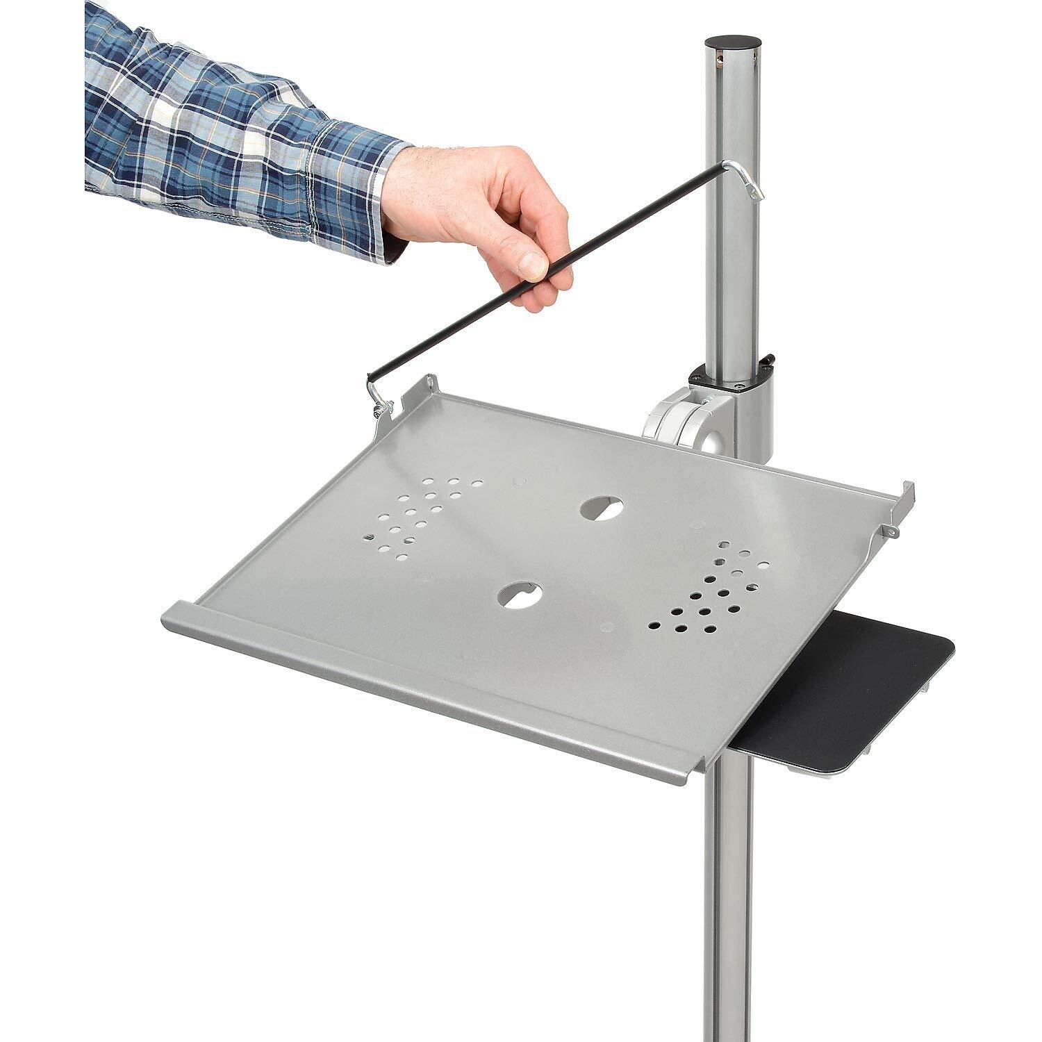 Height Adjustable Anti-Theft Mobile Laptop Computer Workstation Security Cart