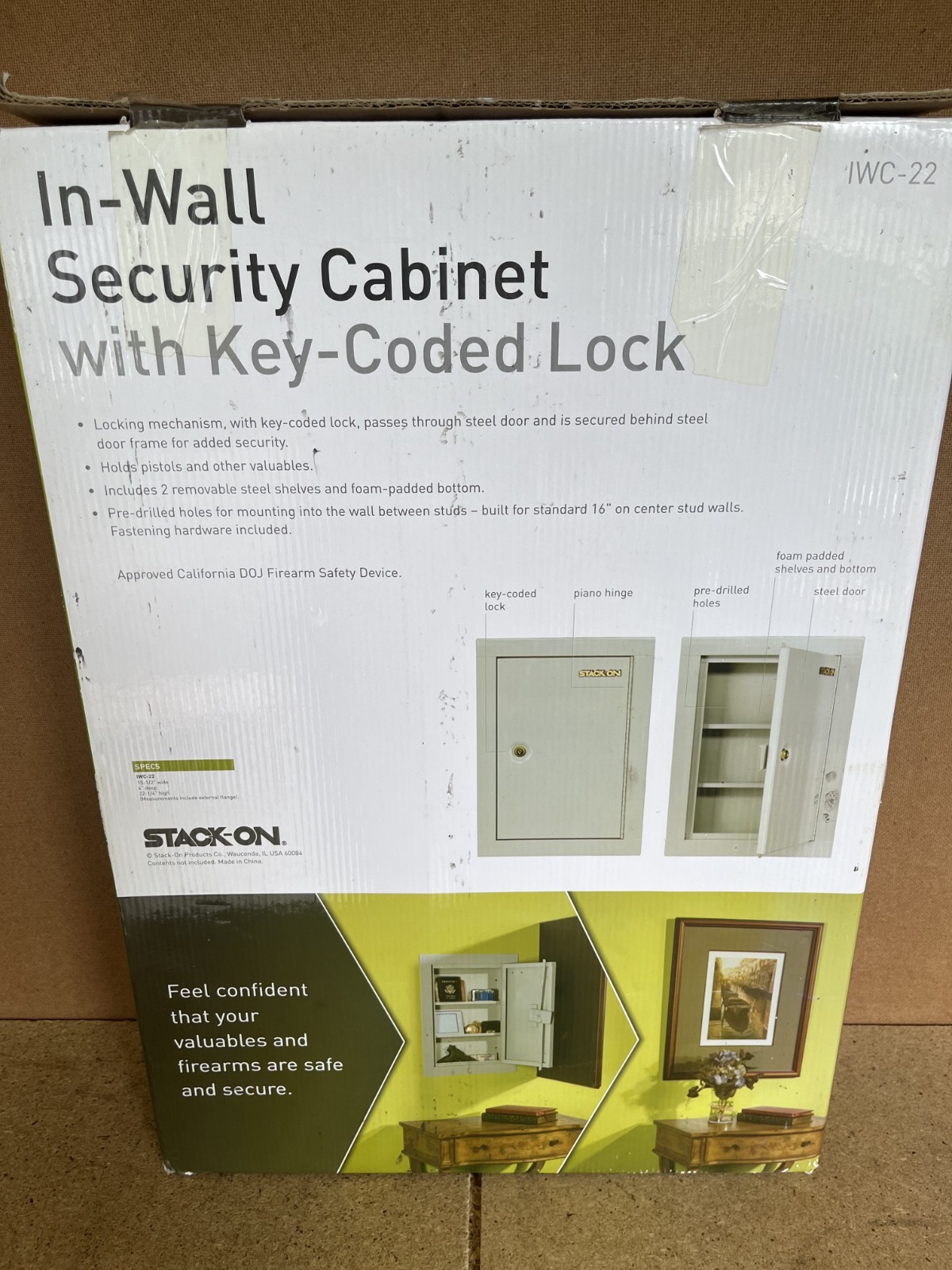 Stack-On IWC-22 In-Wall Security Cabinet — New, Open Box