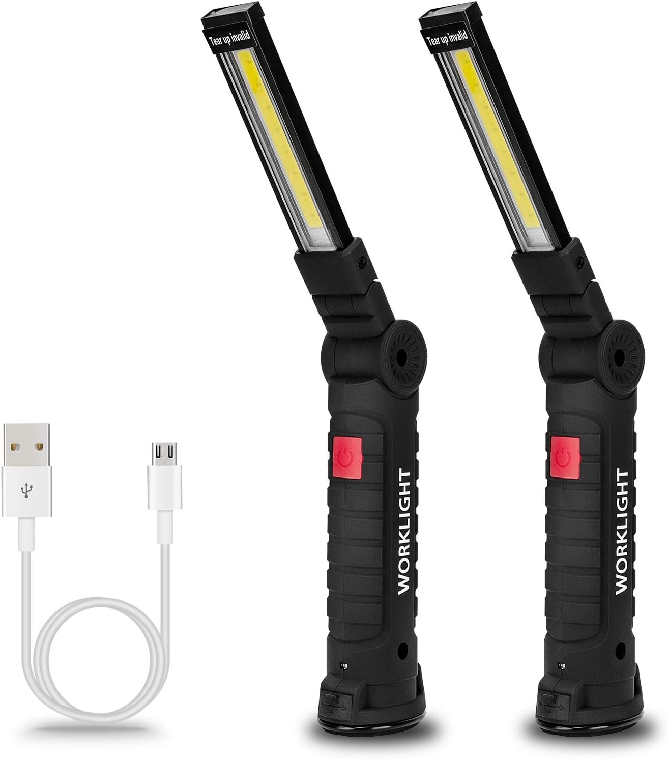 Tool Gifts for Men 2 Pack Rechargeable LED Work Lights Magnetic Base