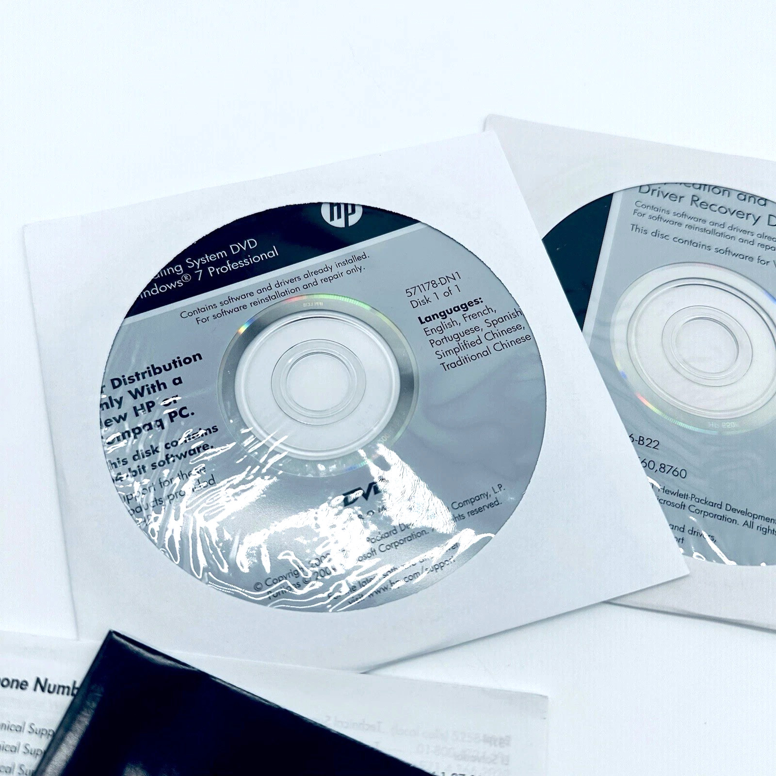 HP Windows 7 CD Disc Notebook Accessories for Dockable System Recovery DVD