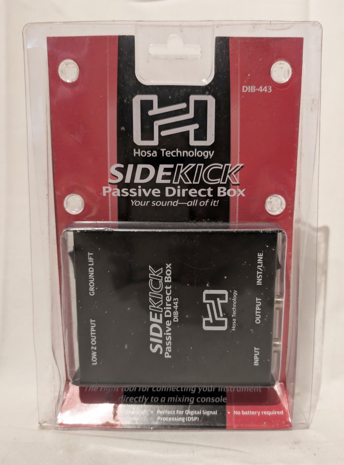 Hosa Technology 1/4" TS to XLR3M Sidekick Passive Direct Box DIB-443 - NEW