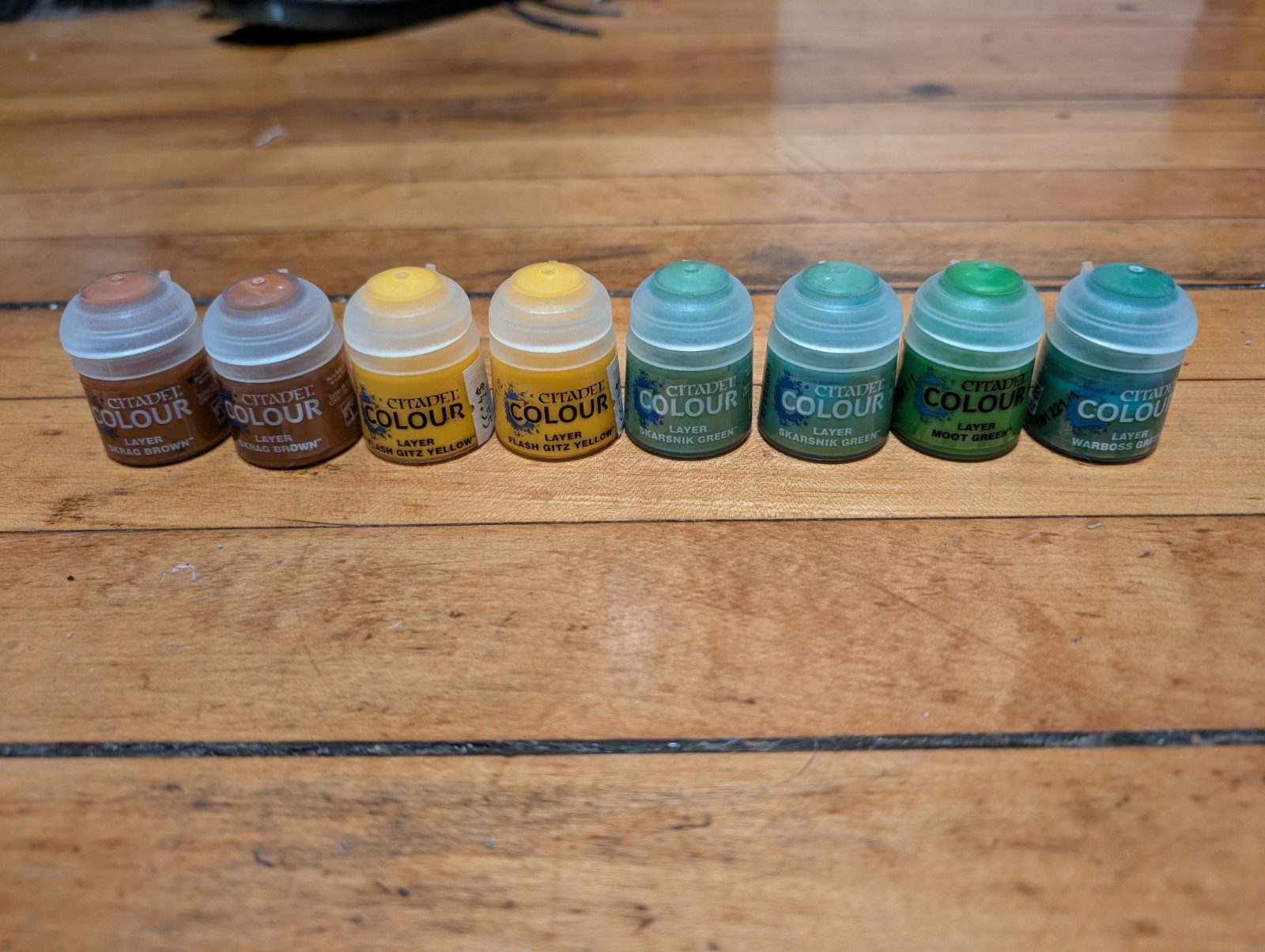 Warhammer 40k Orks Layer Paint Set Box Lot - Citadel Skarsnik Green Skrag Brown