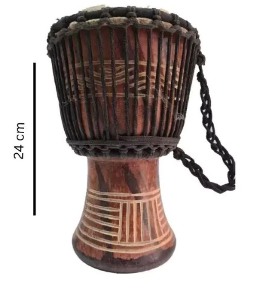 Wooden Drum (Djembe) Small Size : Height 24cm X Top Diameter 14cm