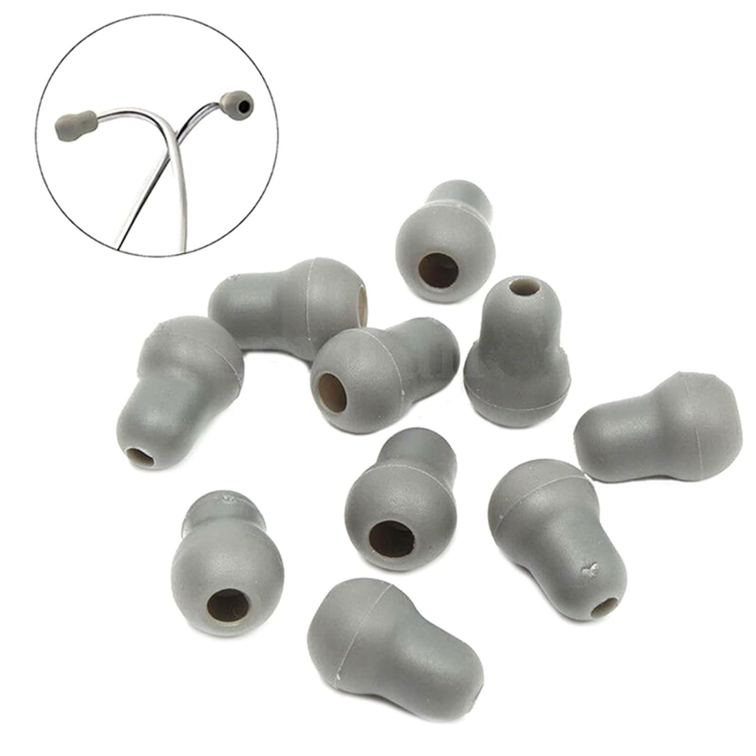 Comfortable Silicone Earplugs - 10 Pack Replacement for Littmann Stethoscopes