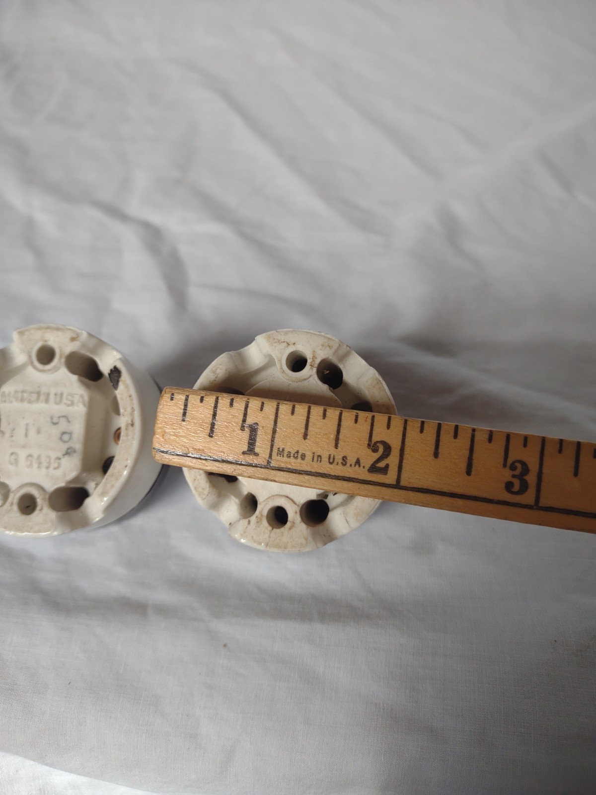 Porcelain Light Switch Round Vintage Pair