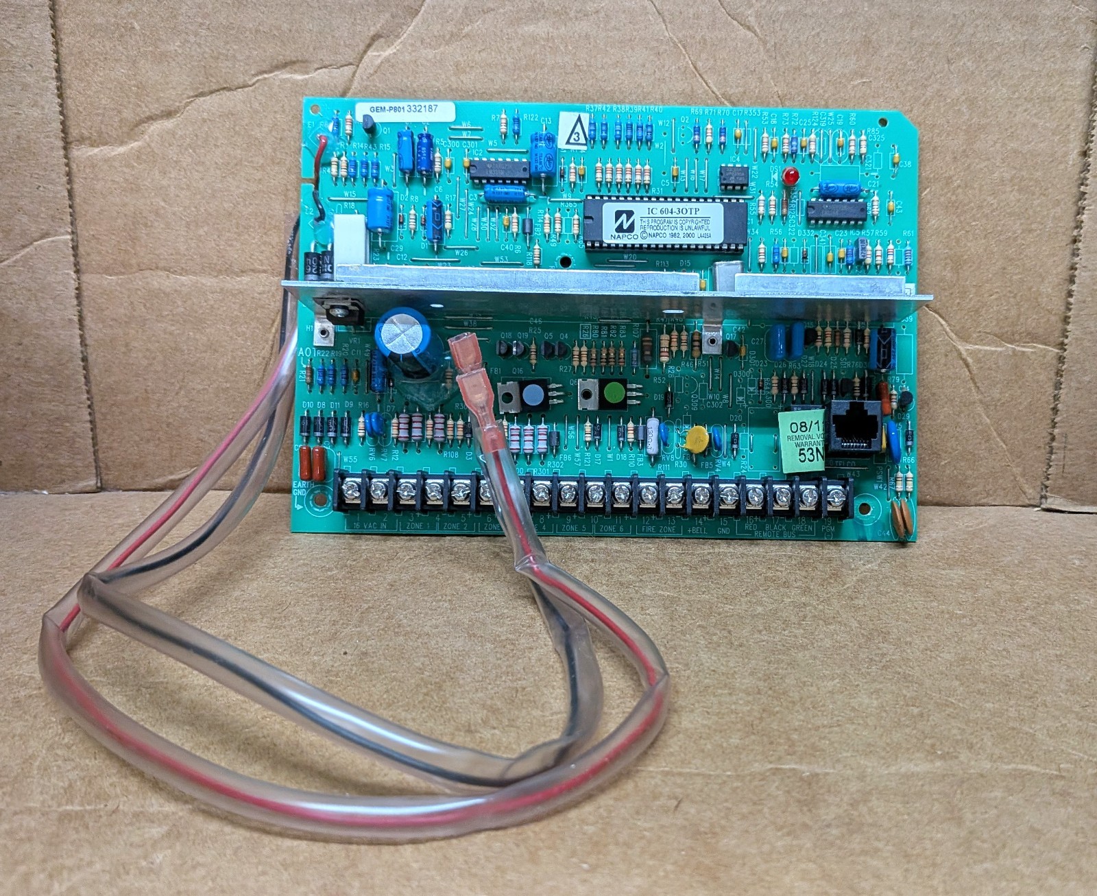 NAPCO GEM-P800 SECURITY SYSTEM REPLACEMENT CIRCUIT BOARD - DEFAULTED