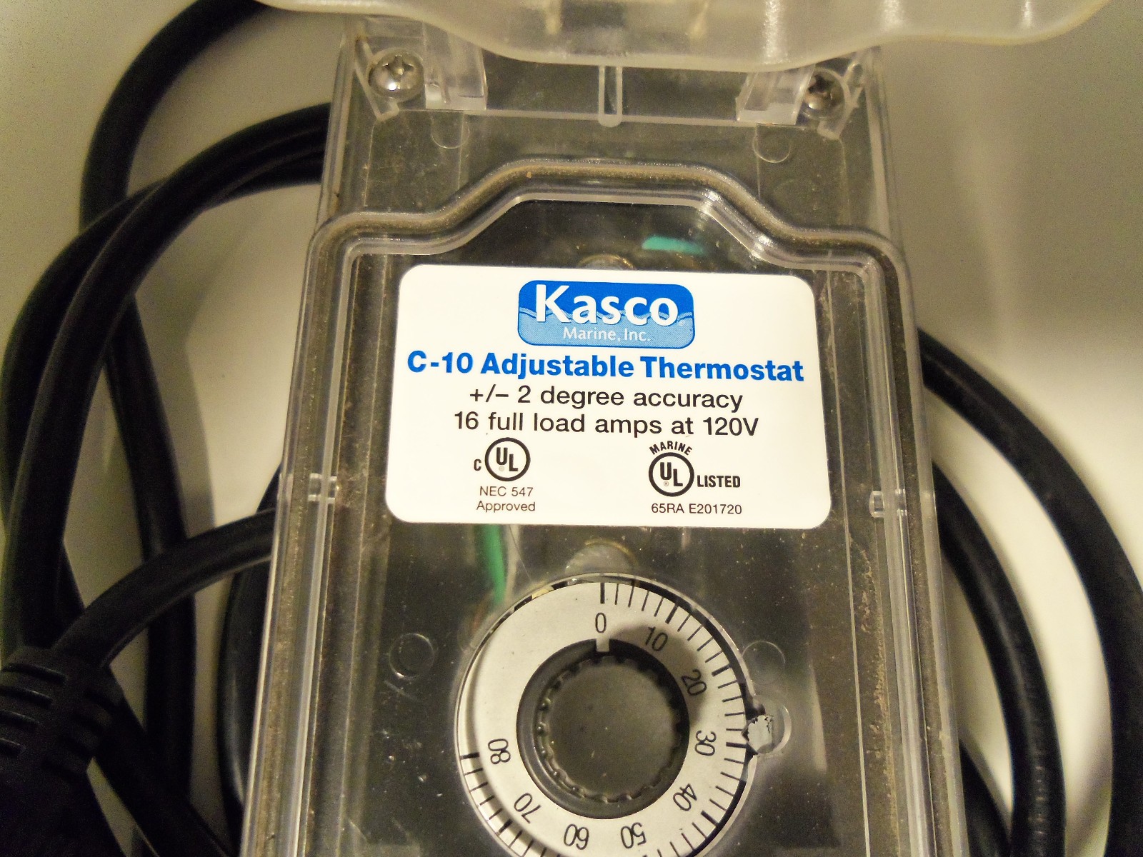 Kasco De-Icer Temperature Controller C-10 Air Thermostat - 16 Full Load Amp 120V