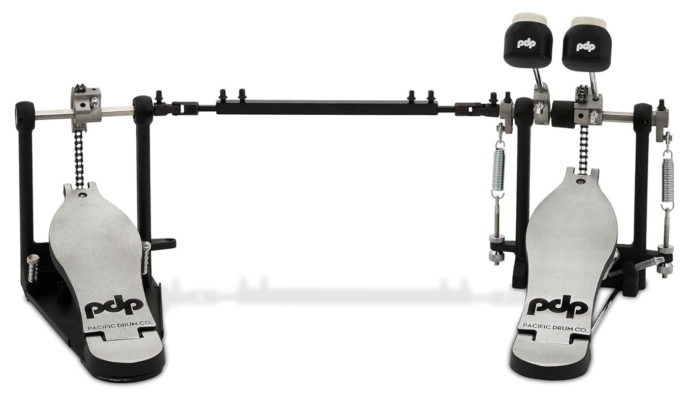 PDP 800 Series Double Bass Drum Pedal Pacific Drum Co Dual Chain Used