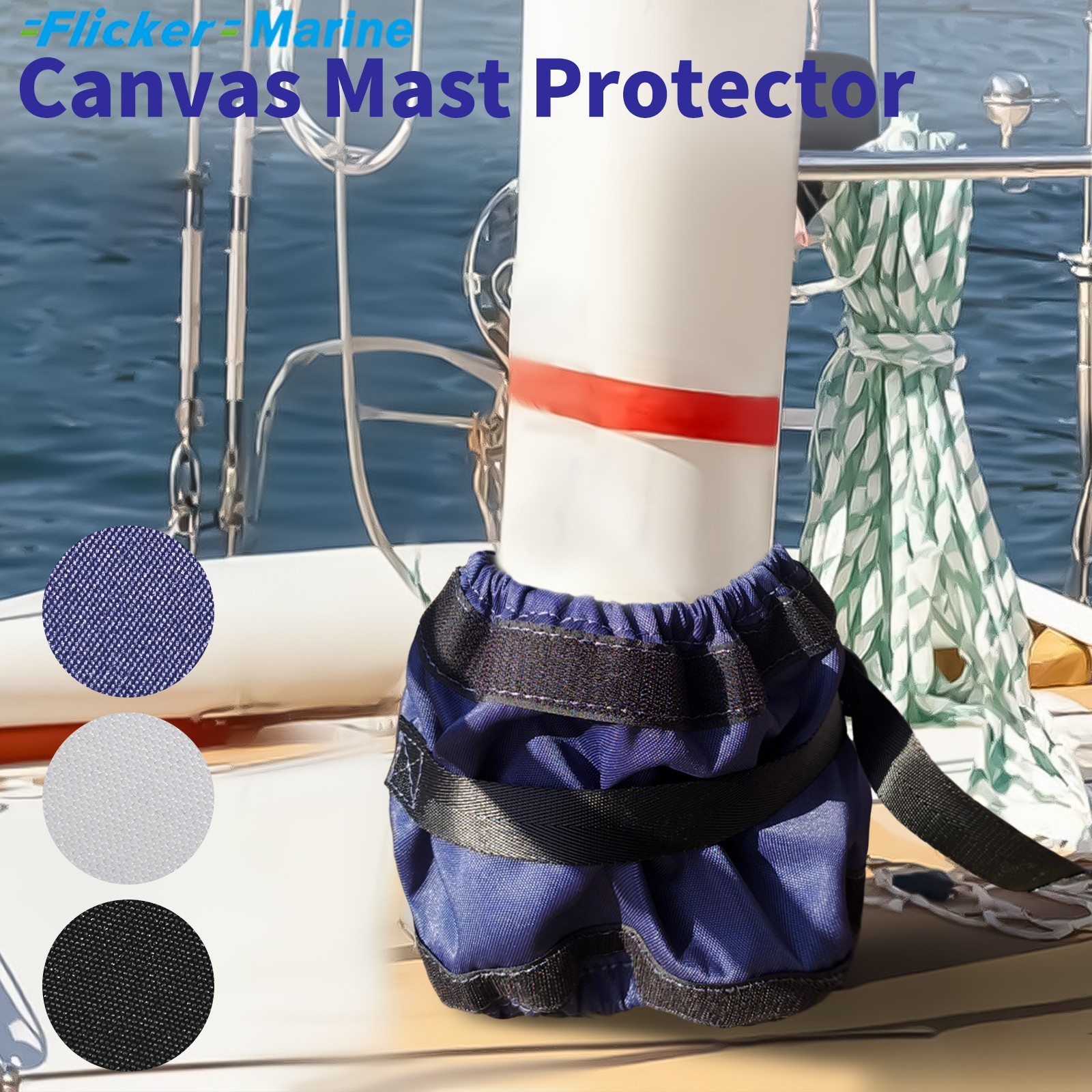 Flicker Marine Canvas Mast Base Protector for Sailboat Yacht.