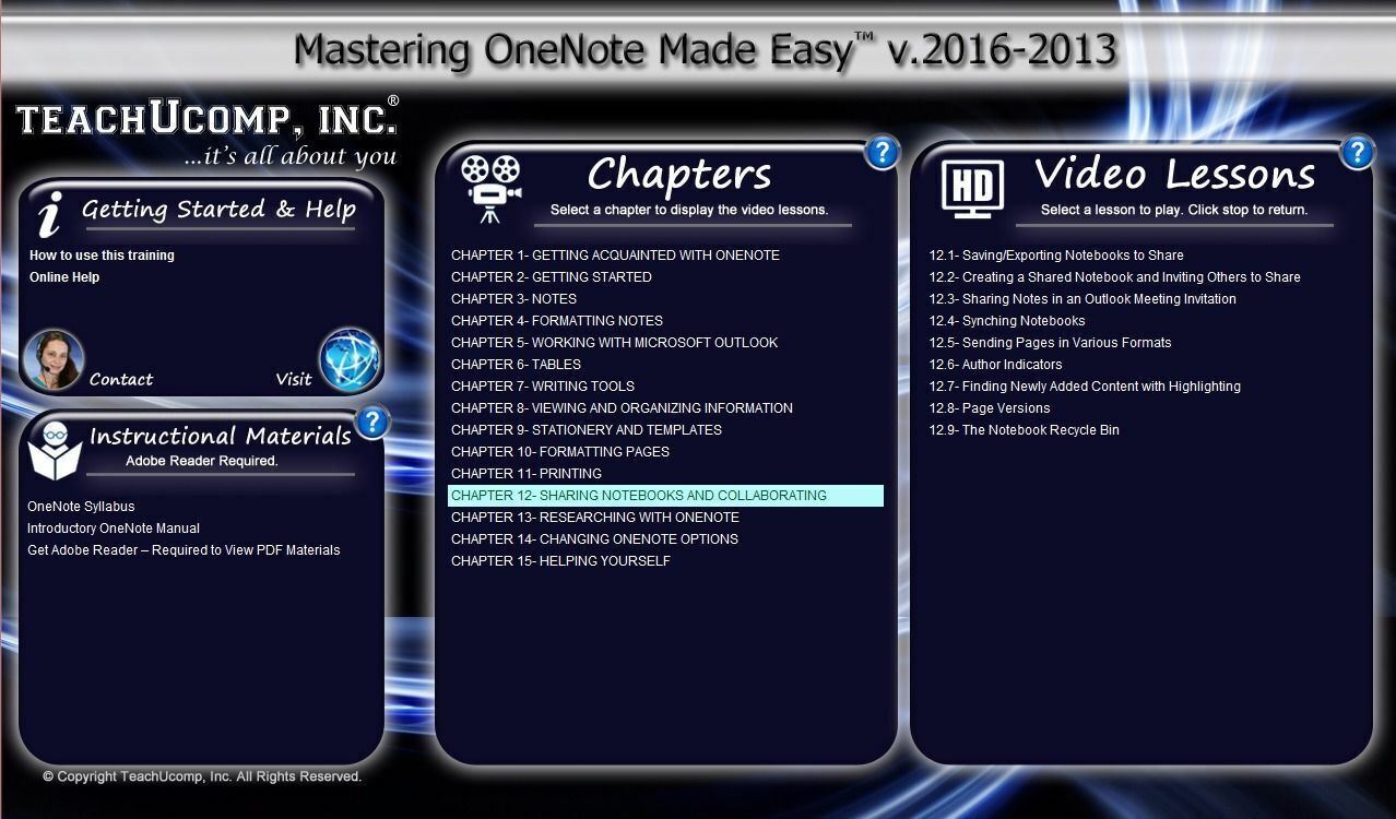 Learn Microsoft ONENOTE 2016 2013 Training Tutorial DVD & Digital Course 5 Hours