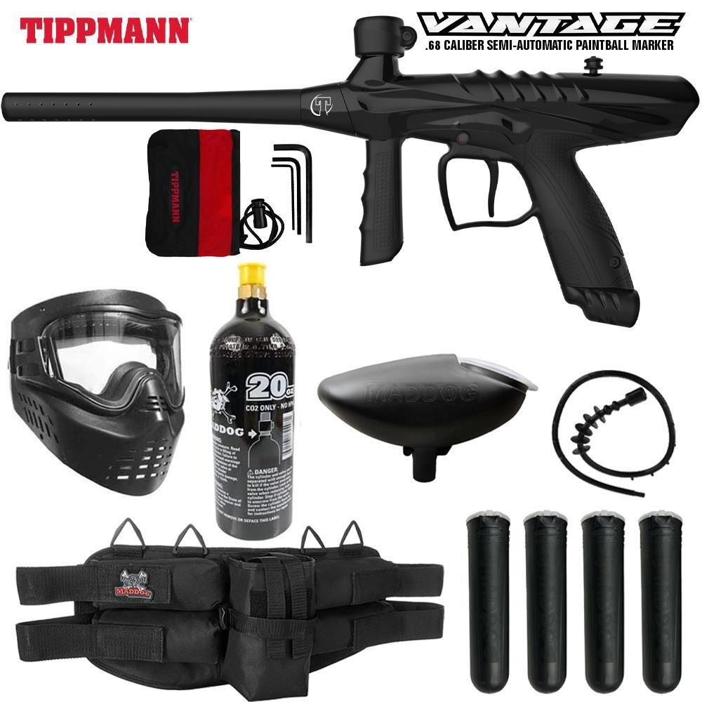 Maddog Tippmann Vantage Silver CO2 Paintball Gun Marker Starter Package