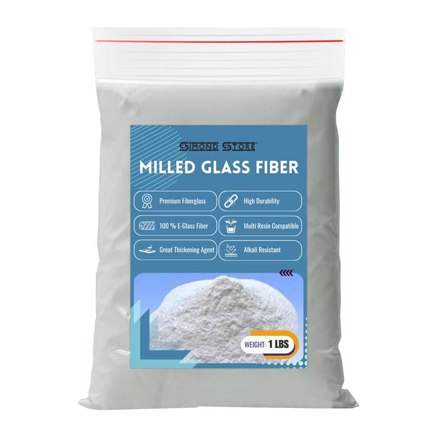 Fiberglass Milled Glass Fibers 1 Lbs. Resin Filler Material