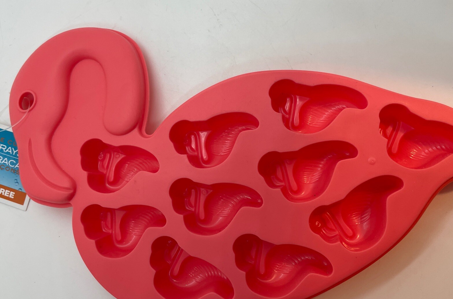 Pink Flamingo Shaped Ice Cube Tray Luau Tiki Bar Theme Party Makes 10 Cubes New