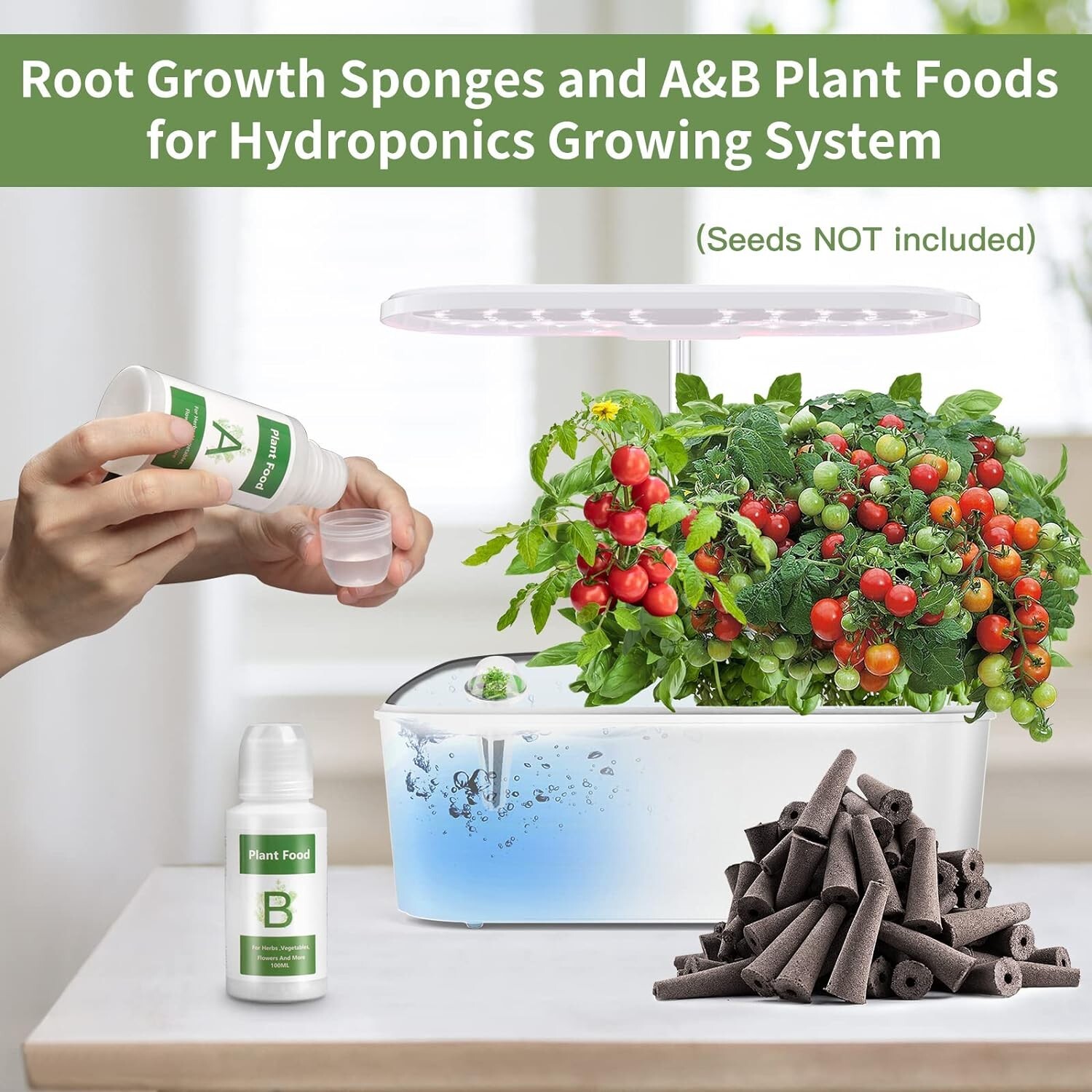 50pcs Grow Sponge A&B Solid Nutrient Plant Food Refill Seed Pod Kit Root Starter