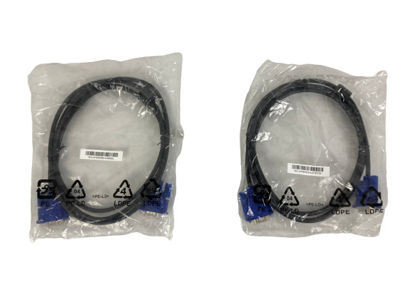 Lot of 2 Honglin VGA Monitor Cables E239426 15 Pin Male - Factory Sealed