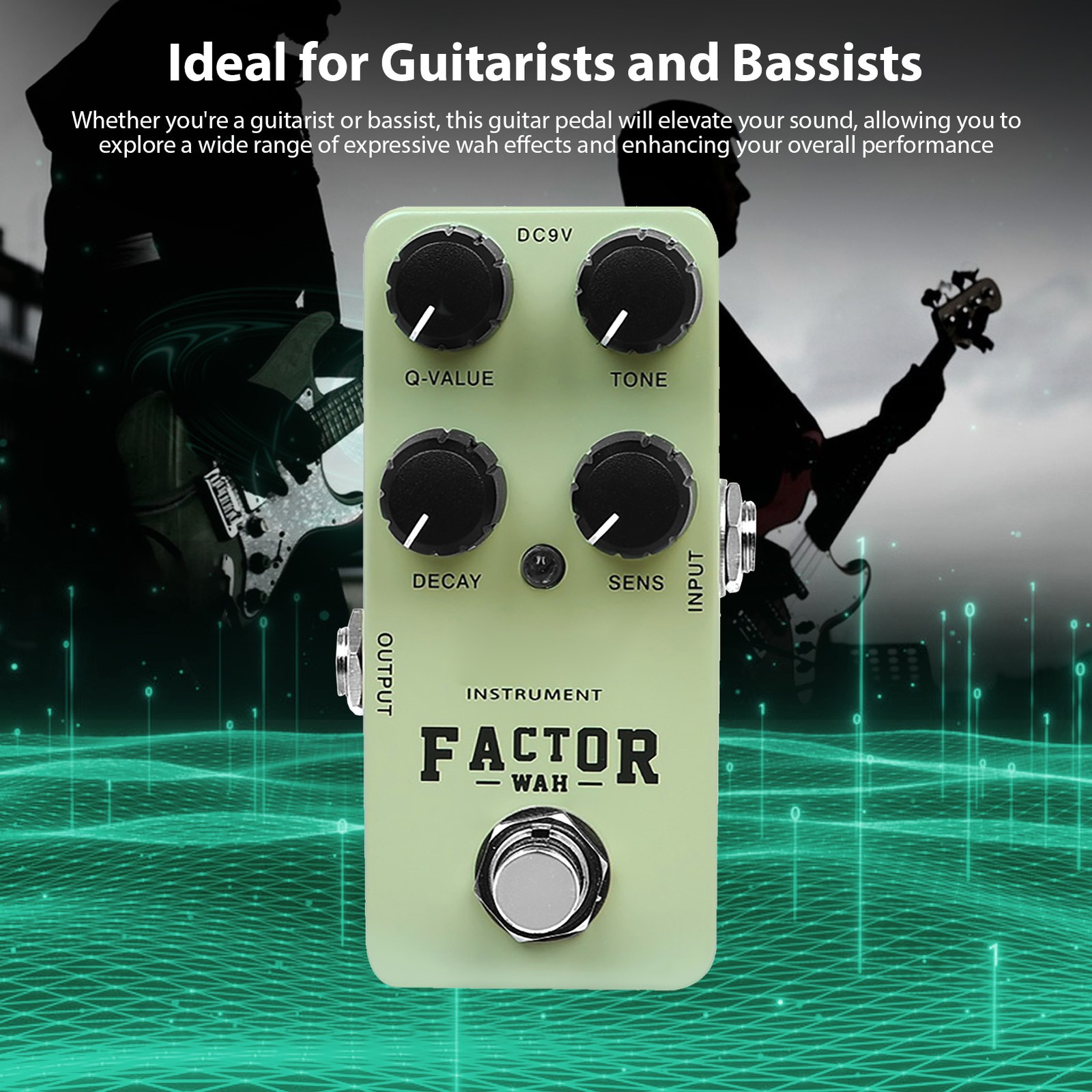 Durable All-Metal Shell Wah Tone Guitar Effects For Guitarists And Bassists FQMJ