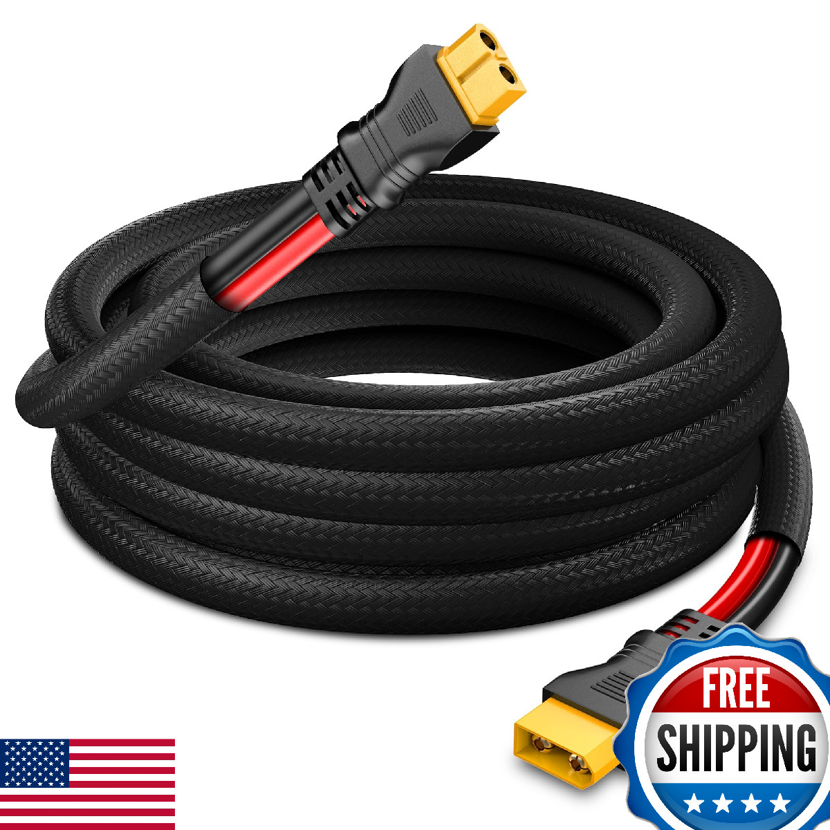 Naponal XT60 Extension Cable 10ft 10AWG Flame Retardant Male to Female Power Sta