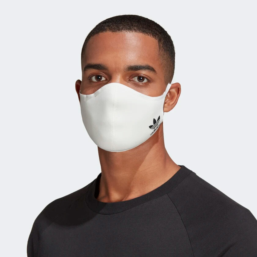 Adidas Original Unisex Face Covers Facemasks 3-Pack, White, Size M/L, HB7850